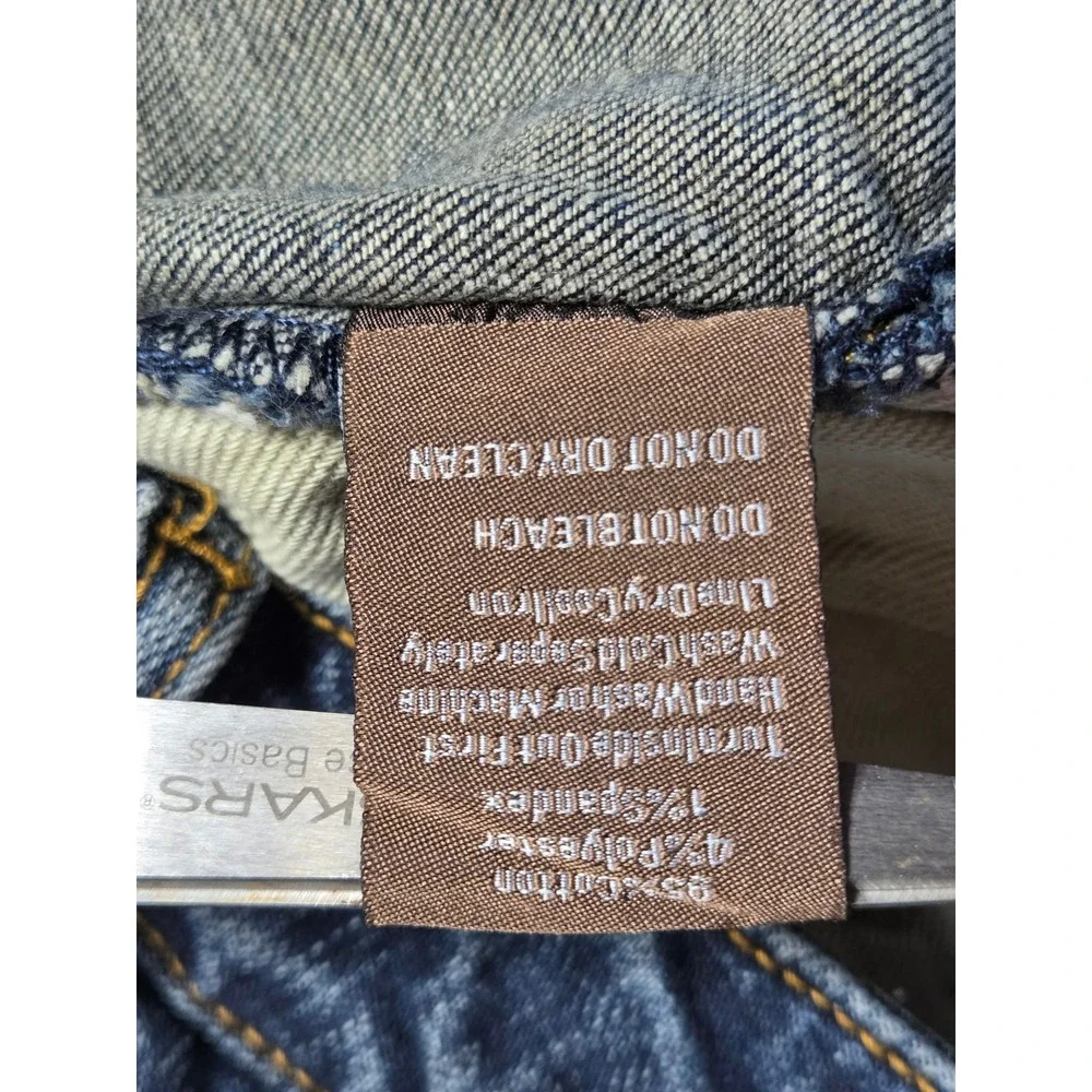 Crysp Denim Mens Distressed Skinny Jeans Dark Wash Ripped 36 X 32
